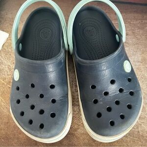 CROCS Kids Black and Mint Water Shoes